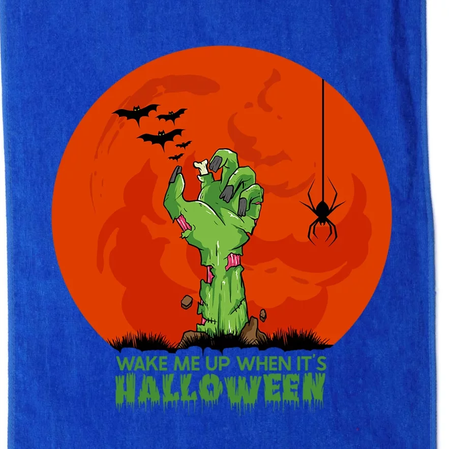 Wake Me Up When Its Halloween Funny Halloween Gift Platinum Collection Golf Towel