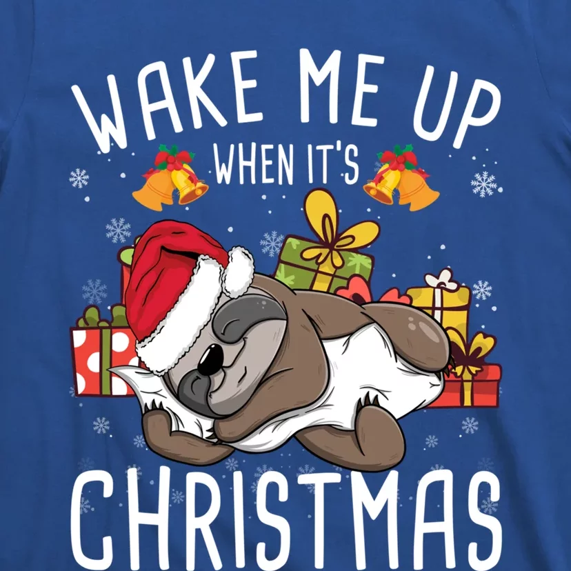 Wake Me Up When It Is Christmas Sloth Gift T-Shirt