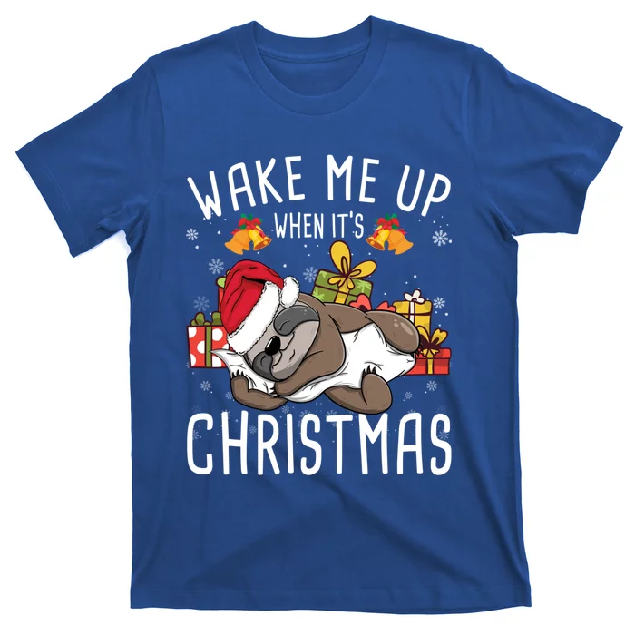 Wake Me Up When It Is Christmas Sloth Gift T-Shirt