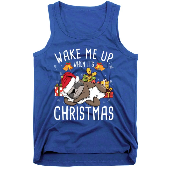 Wake Me Up When It Is Christmas Sloth Gift Tank Top