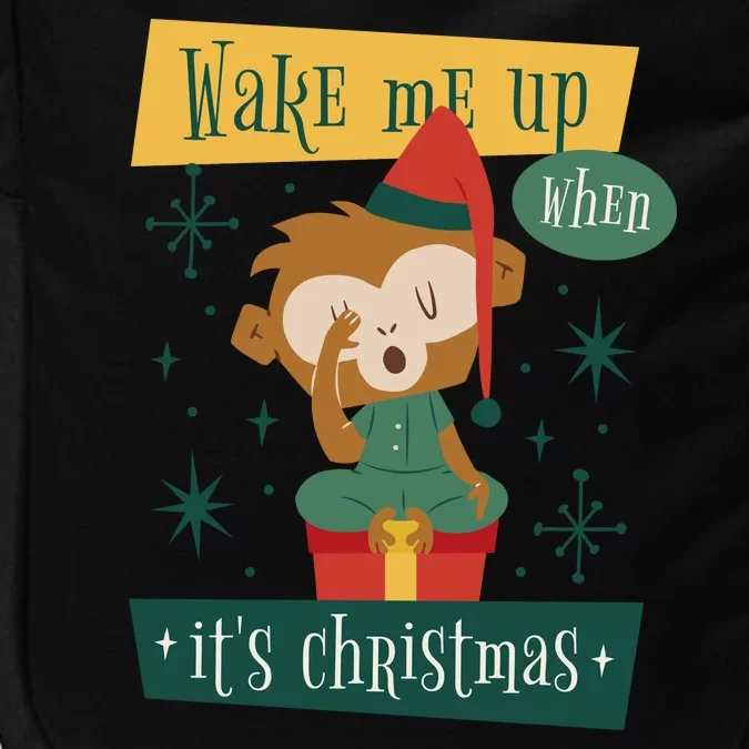 Wake Me Up When It's Christmas Monkey Cute Impact Tech Backpack