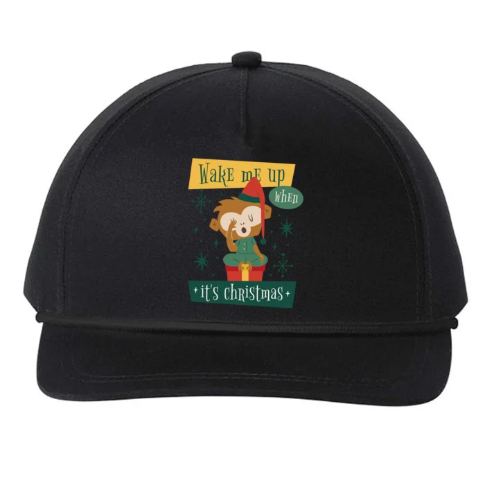 Wake Me Up When It's Christmas Monkey Cute Snapback Five-Panel Rope Hat