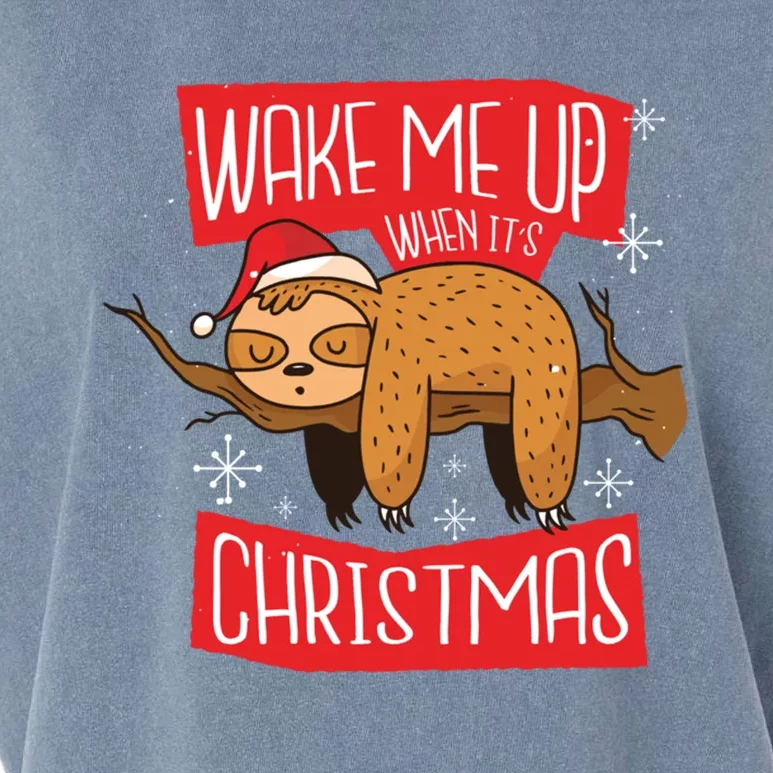 Wake Me Up When ItS Christmas Christmas Sloth Sweet Xmas Meaningful Gift Garment-Dyed Women's Muscle Tee