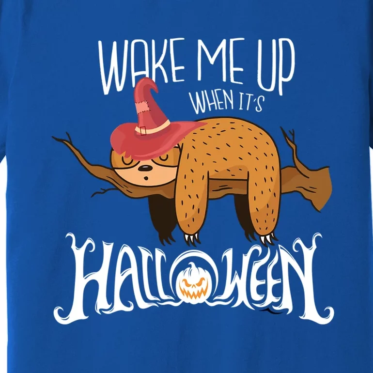 Wake Me Up When Its Halloween Sloth Gift Premium T-Shirt