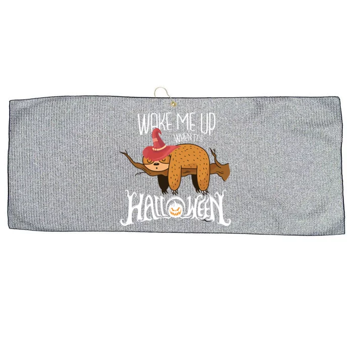 Wake Me Up When Its Halloween Sloth Gift Large Microfiber Waffle Golf Towel