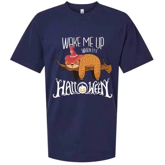 Wake Me Up When Its Halloween Sloth Gift Sueded Cloud Jersey T-Shirt