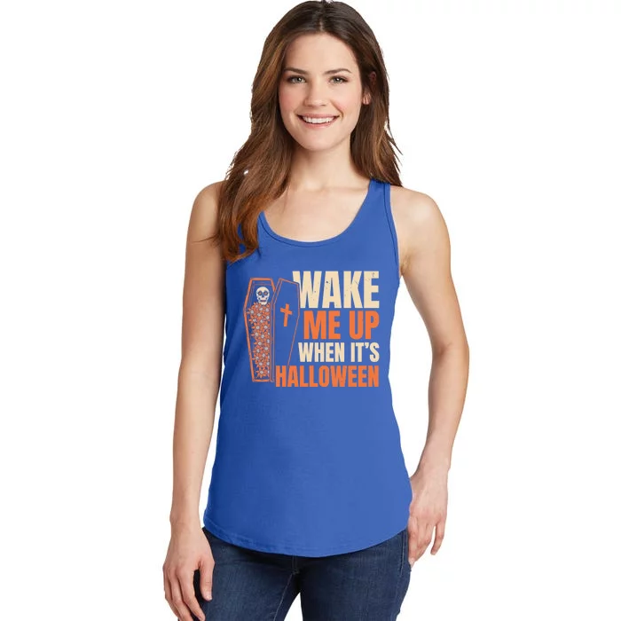 Wake Me Up When Its Halloween Trick Or Treating Cool Gift Ladies Essential Tank