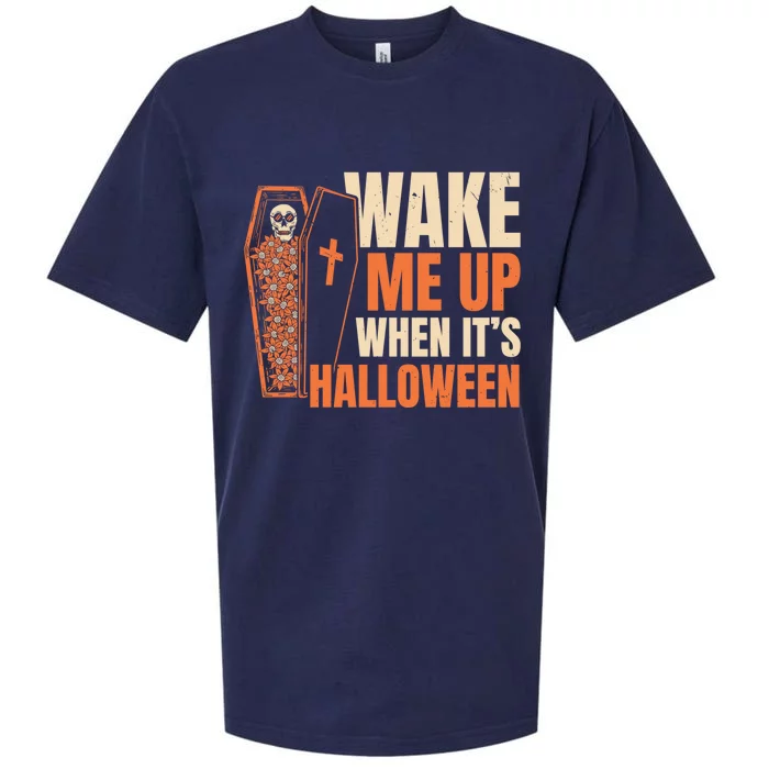 Wake Me Up When Its Halloween Trick Or Treating Cool Gift Sueded Cloud Jersey T-Shirt