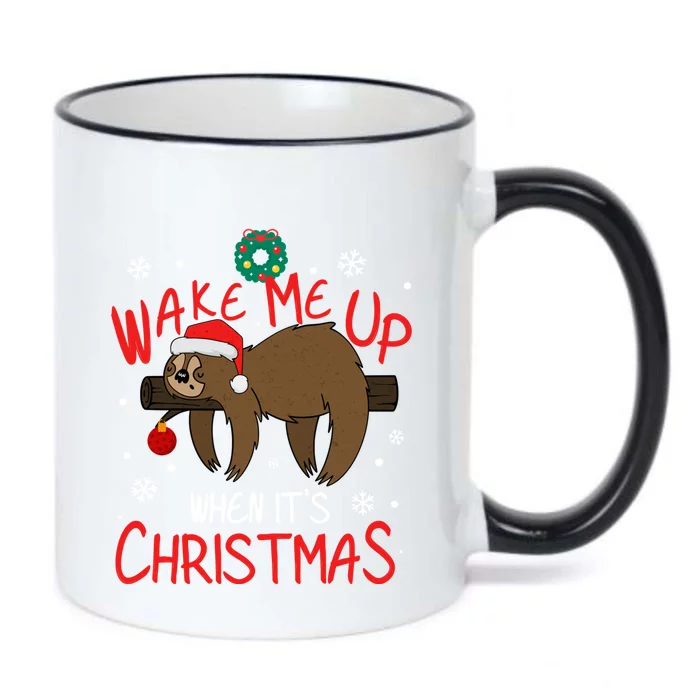 Wake Me Up When ItS Christmas Holiday Sloth Xmas Gift Great Gift Black Color Changing Mug