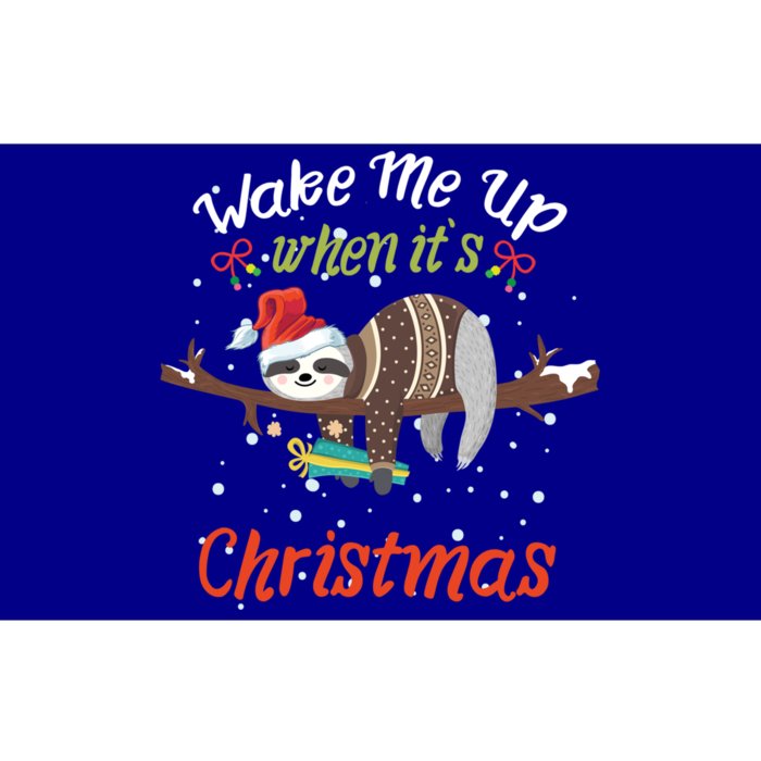 Wake Me Up When ItS Christmas Is Sweet Sloth Sloth Gift Bumper Sticker