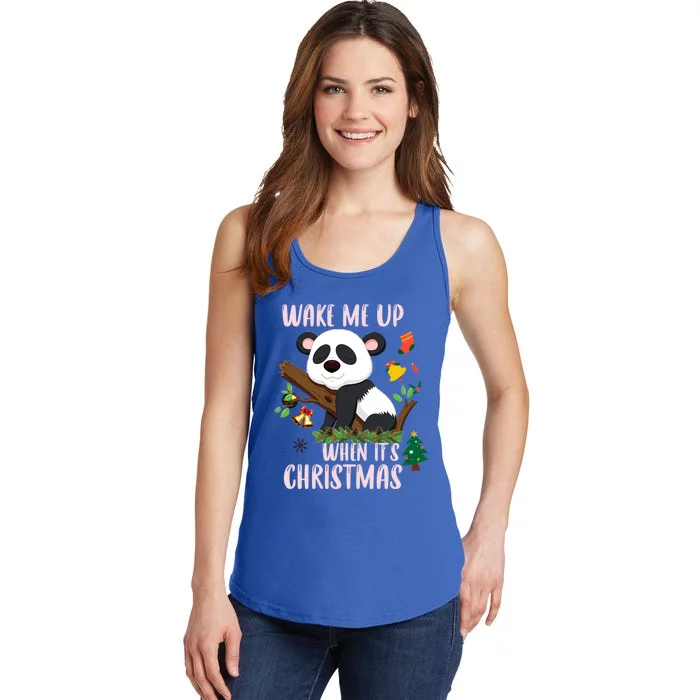 Wake Me Up When ItS Christmas Panda Xmas Martial Arts Class Gift Ladies Essential Tank