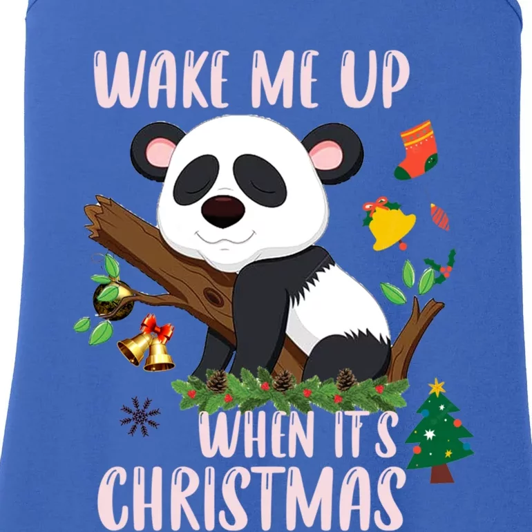 Wake Me Up When ItS Christmas Panda Xmas Martial Arts Class Gift Ladies Essential Tank