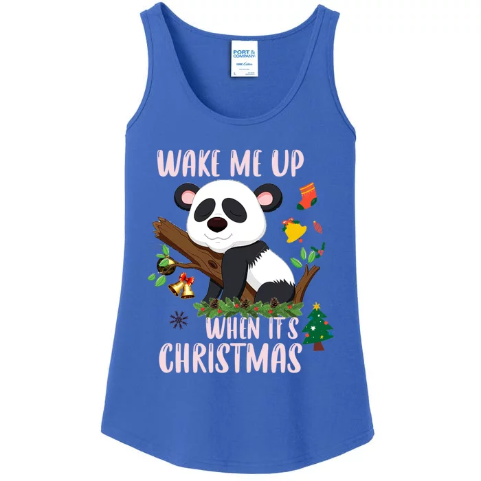 Wake Me Up When ItS Christmas Panda Xmas Martial Arts Class Gift Ladies Essential Tank