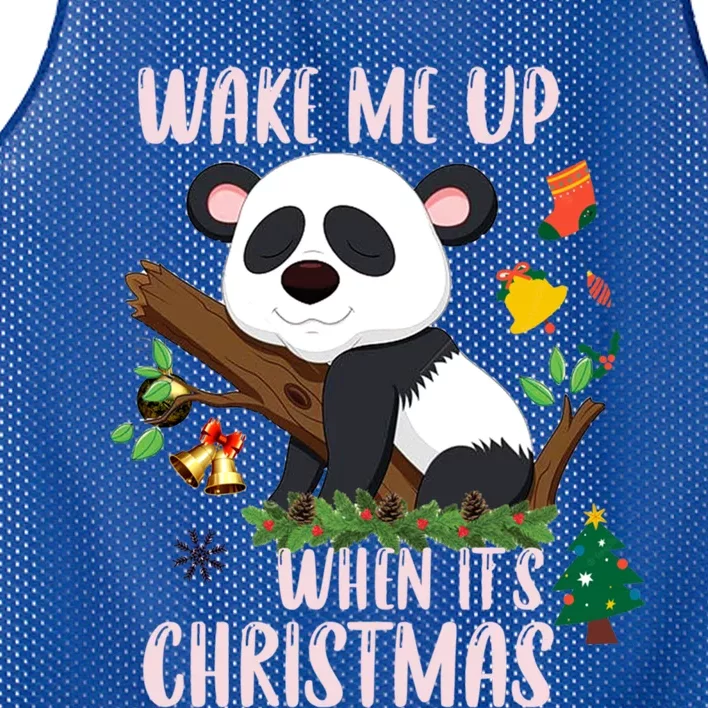 Wake Me Up When ItS Christmas Panda Xmas Martial Arts Class Gift Mesh Reversible Basketball Jersey Tank