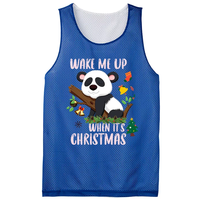 Wake Me Up When ItS Christmas Panda Xmas Martial Arts Class Gift Mesh Reversible Basketball Jersey Tank