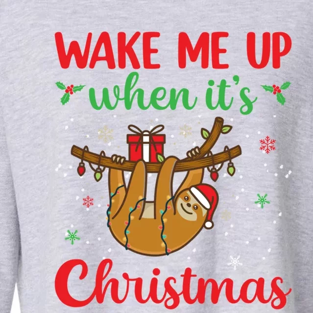 Wake Me Up When ItS Christmas Cool Gift Cropped Pullover Crew