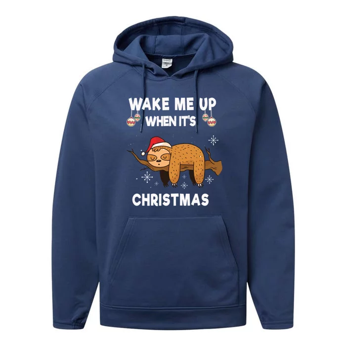 Wake Me Up When ItS Christmas Meaningful Gift Performance Fleece Hoodie