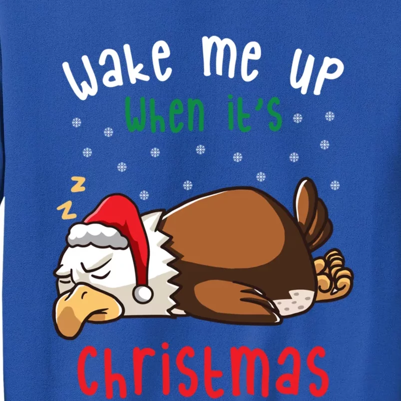 Wake Me Up When ItS Christmas Sleeping Bald Eagle Sleep Nap Meaningful Gift Tall Sweatshirt