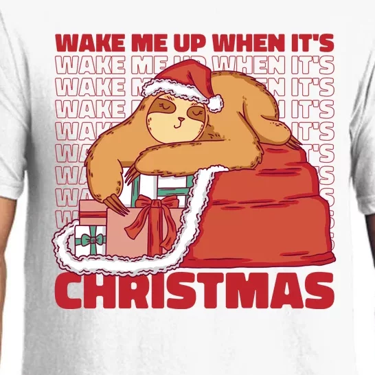 Wake Me Up When It's Christmas Sleeping Sloth Pajama Set