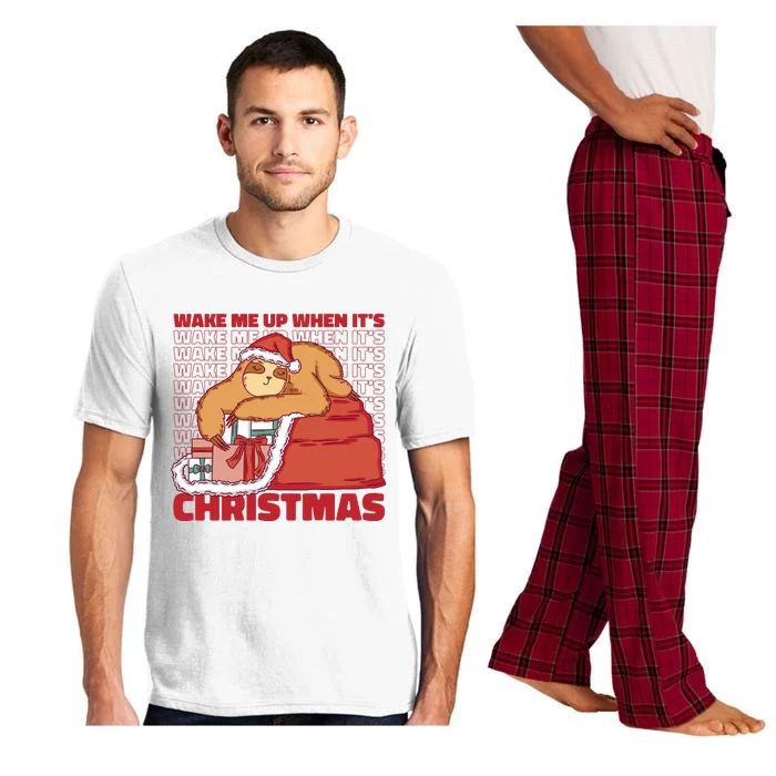 Wake Me Up When It's Christmas Sleeping Sloth Pajama Set