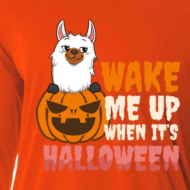 Wake Me Up When Its Design Halloween Llama Funny Gift Cooling Performance Long Sleeve Crew