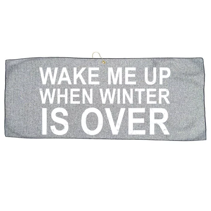 Wake Me Up When Winter Is Over Large Microfiber Waffle Golf Towel