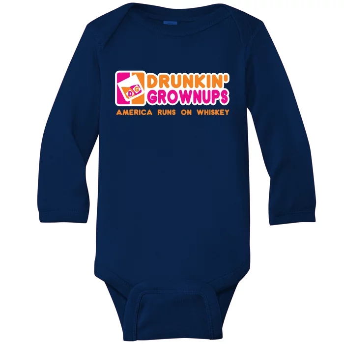 Whiskey Men Women Drunkin Grownups Whiskey Drinker Gifts Baby Long Sleeve Bodysuit