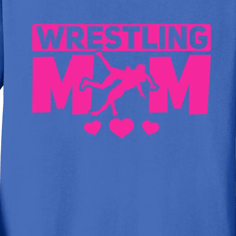 Wrestling Mama Wrestle Wrestler Mom I Wrestling Mom Gift Kids Long Sleeve Shirt