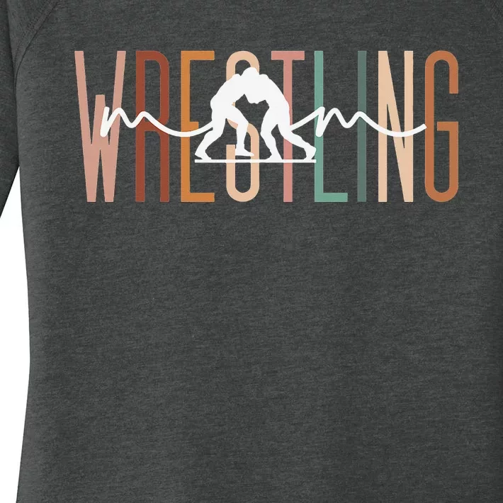 Wrestling Mom Wrestling Mama Cute Mom Life Wrestling Women's Perfect Tri Tunic Long Sleeve Shirt