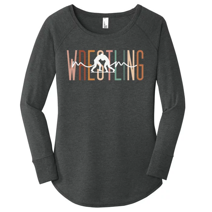 Wrestling Mom Wrestling Mama Cute Mom Life Wrestling Women's Perfect Tri Tunic Long Sleeve Shirt