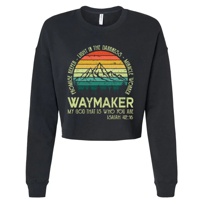 Waymaker Miracle Worker Promise Keeper Christian Apparel Cropped Pullover Crew