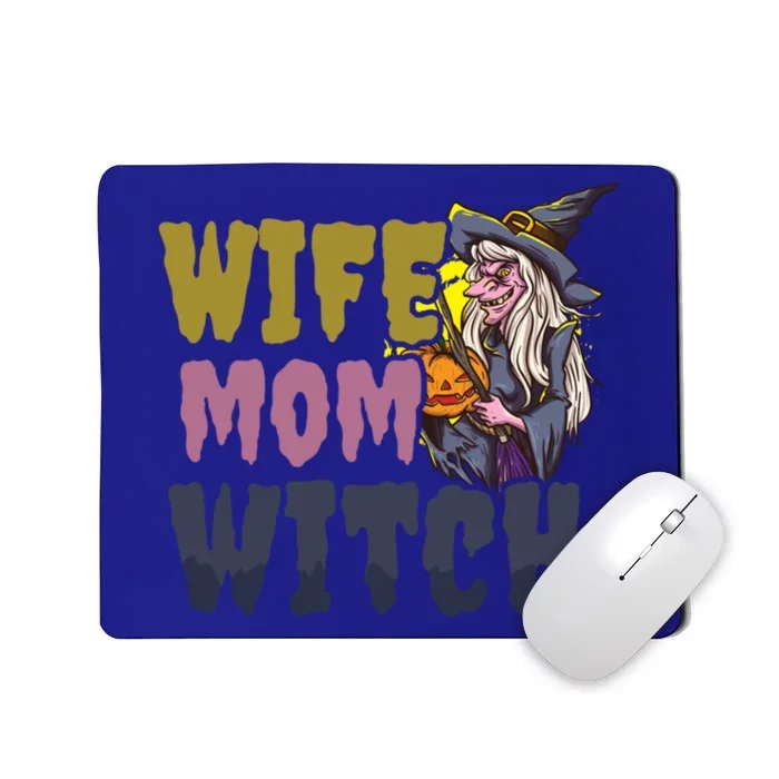 Wife Mom Witch Design Halloween Witch Gift Mousepad