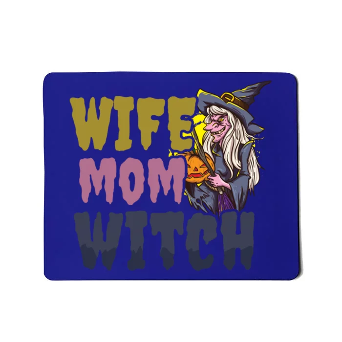 Wife Mom Witch Design Halloween Witch Gift Mousepad