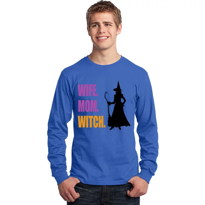 Wife Mom Witch For Witch Halloween Costume Witchy Gift Tall Long Sleeve T-Shirt