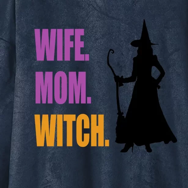 Wife Mom Witch For Witch Halloween Costume Witchy Gift Hooded Wearable Blanket