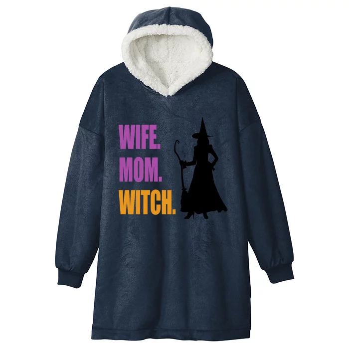 Wife Mom Witch For Witch Halloween Costume Witchy Gift Hooded Wearable Blanket