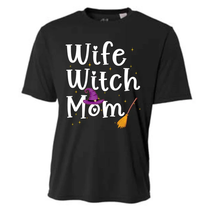 Wife Mom Witch Funny Halloween Costume For Mommy Gift Cooling Performance Crew T-Shirt