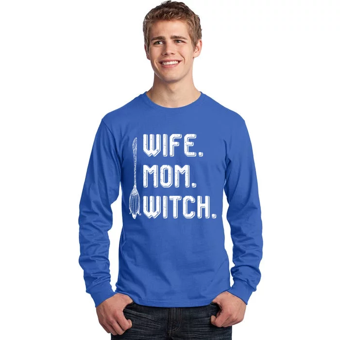 Wife Mom Witch Halloween Costume Mom Witch Great Gift Tall Long Sleeve T-Shirt