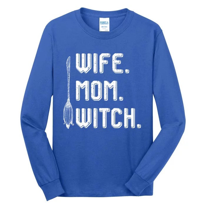 Wife Mom Witch Halloween Costume Mom Witch Great Gift Tall Long Sleeve T-Shirt