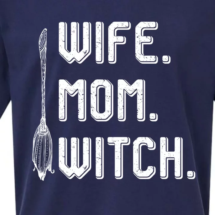 Wife Mom Witch Halloween Costume Mom Witch Great Gift Sueded Cloud Jersey T-Shirt