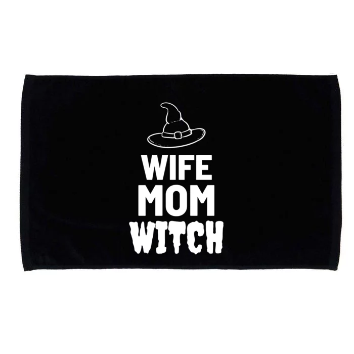 Wife Mom Witch Halloween Funny Joke Gift Microfiber Hand Towel