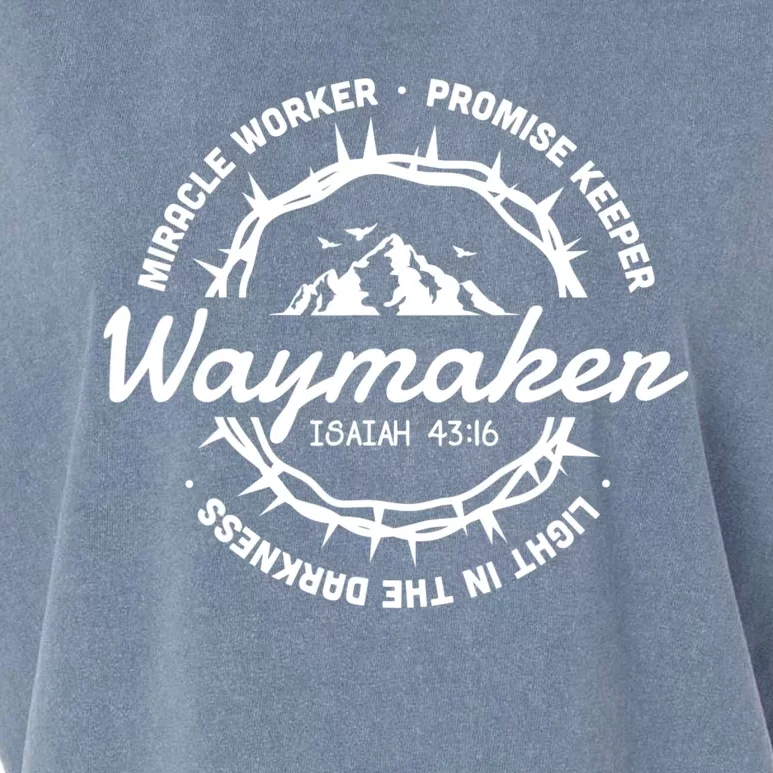 Waymaker Miracle Worker Promise Keeper Jesus Christ Garment-Dyed Women's Muscle Tee