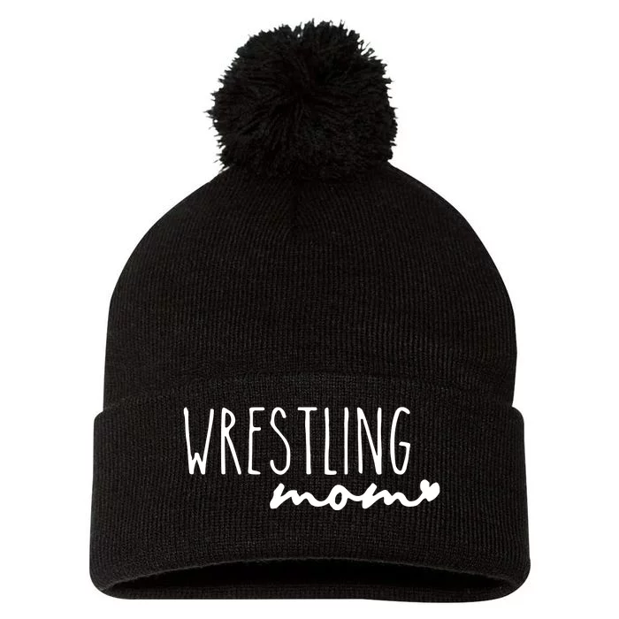 Wrestling Mom Wrestler Mom Pom Pom 12in Knit Beanie