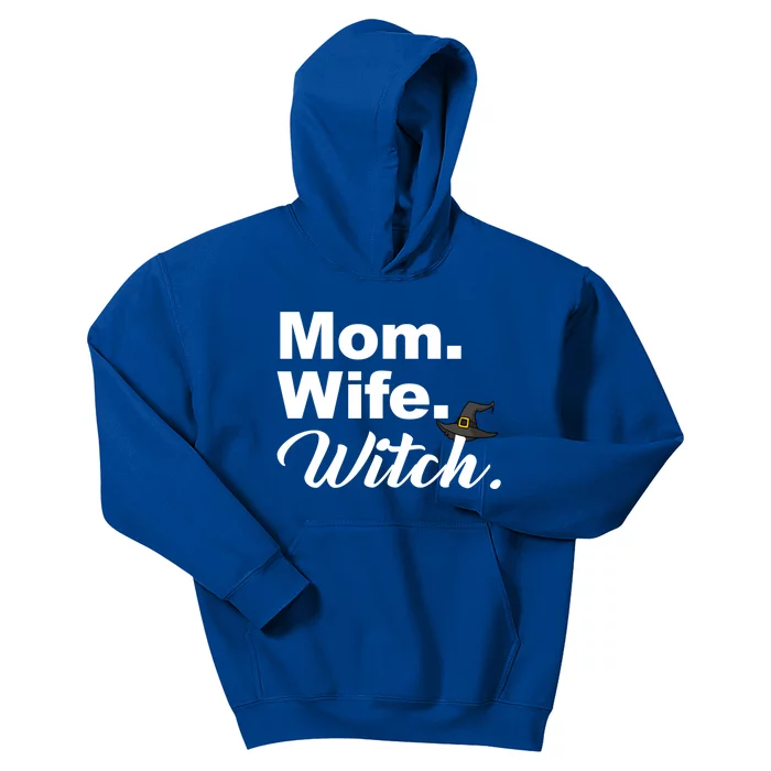 Wife Mom Witch Novelty Halloween Meaningful Gift Kids Hoodie