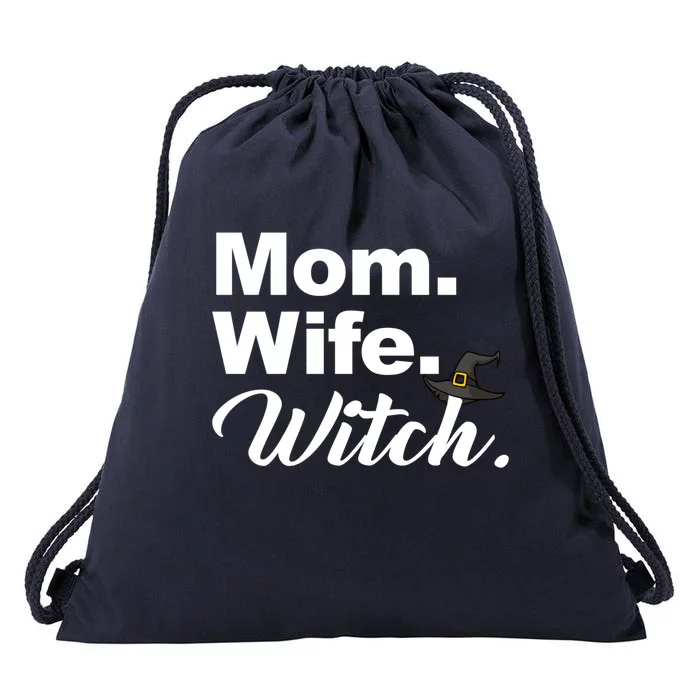 Wife Mom Witch Novelty Halloween Meaningful Gift Drawstring Bag