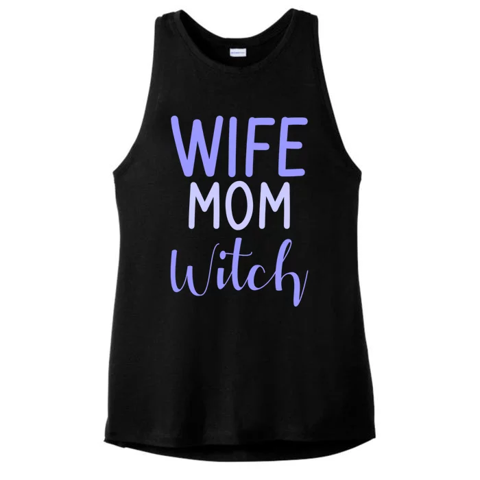 Wife Mom Witch Gift Ladies Tri-Blend Wicking Tank