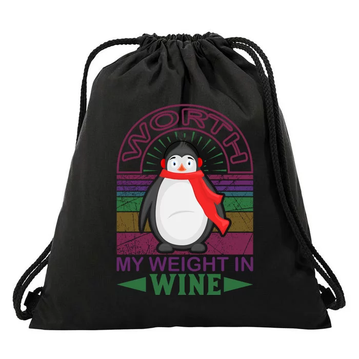 Worth My Weight In Wine Drawstring Bag