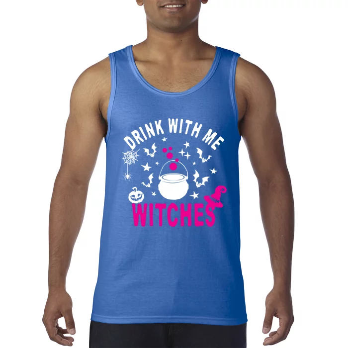 With Me Witches Be Crazy Drunken Witch Halloween Gift Tank Top