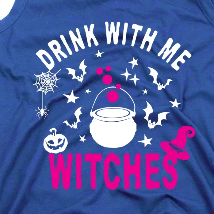 With Me Witches Be Crazy Drunken Witch Halloween Gift Tank Top