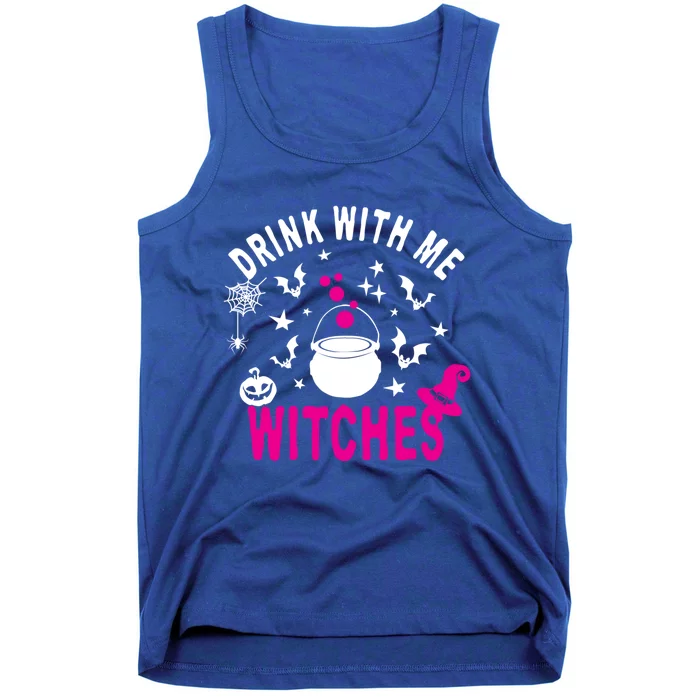 With Me Witches Be Crazy Drunken Witch Halloween Gift Tank Top